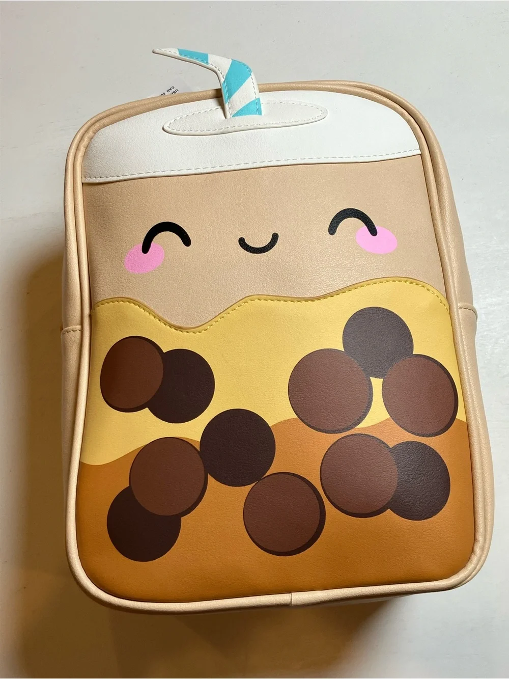 Cute Boba Drink Backpack with Happy Face